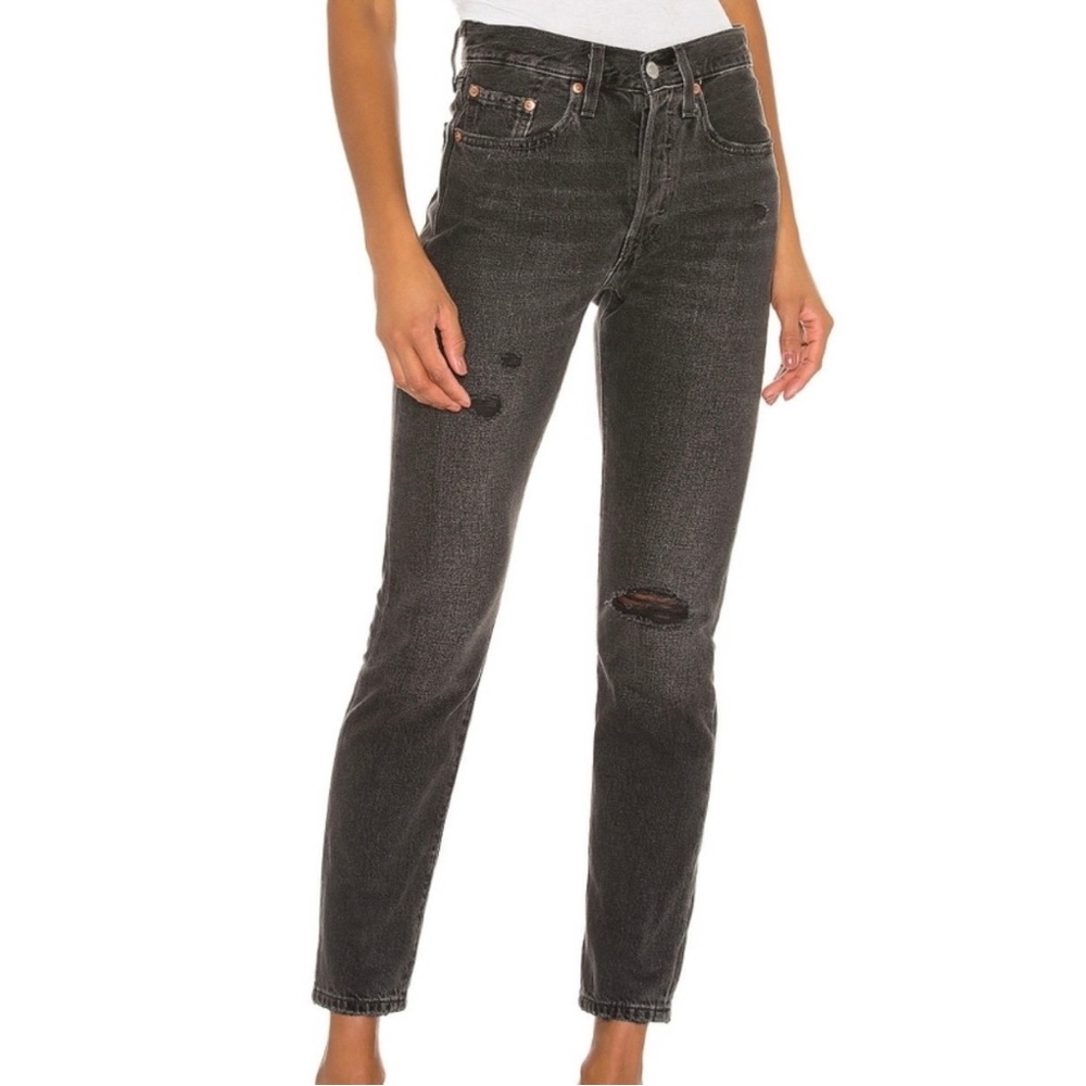 NWT Levi’s 501 High Rise Skinny Leg Jeans - Women’s 30x28  -Dark Gray/Black